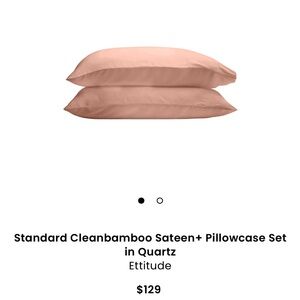 NWT Ettitude Bamboo Sateen Pillowcase Set in Soft Pink